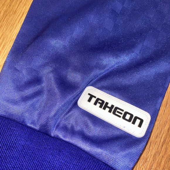 TAKEON Dex Pullover Sweater Indigo Blue Purple Size Medium Mens Checkerboard Zip - Picture 3 of 10